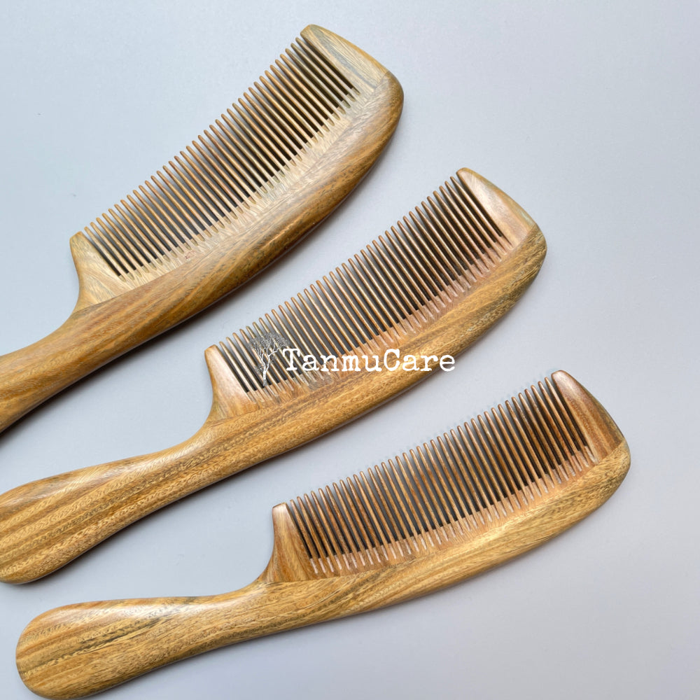 TanmuCare Handcrafted Green Sandalwood Hair Comb- Simple Style