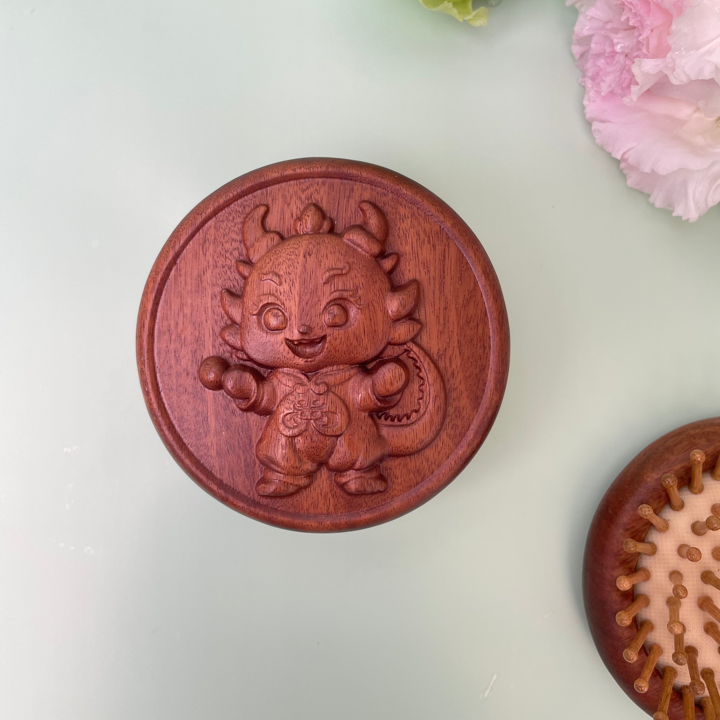 Hand-Carved Wooden Baby Hairbrush (No Handle) | for Newborns & Toddlers