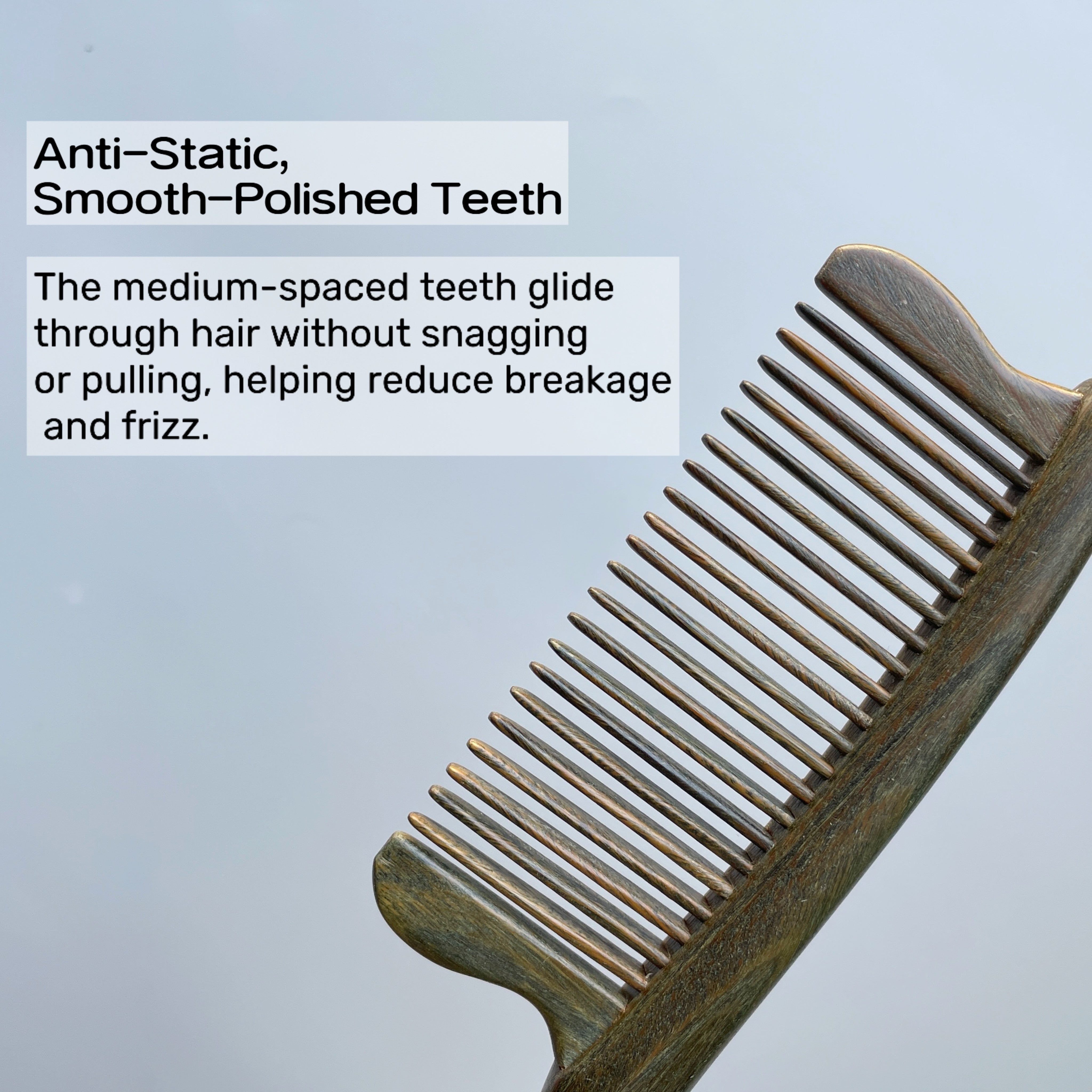 Green Sandalwood Medium-Tooth Hair Comb