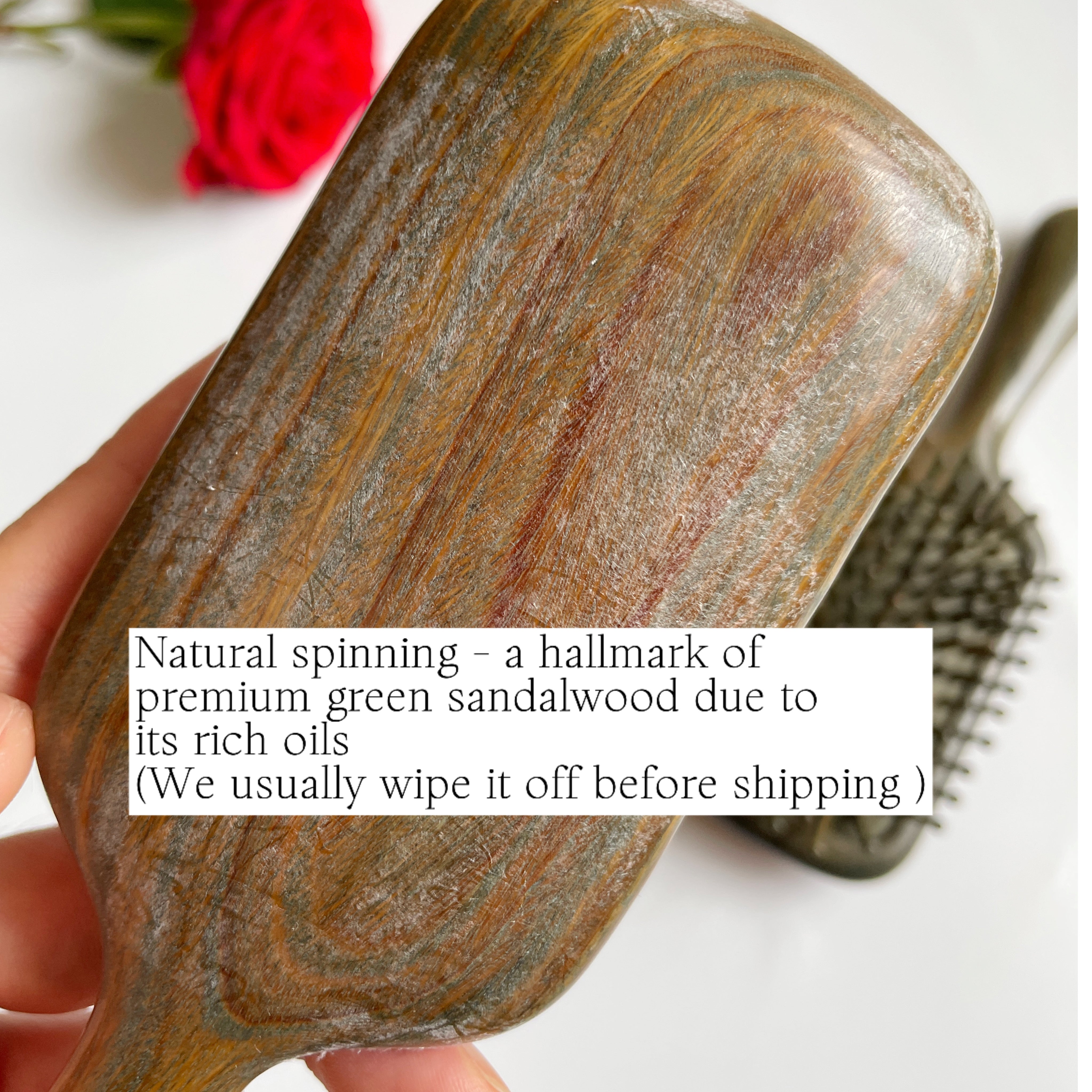 TanmuCare Rectangular Sandalwood Hairbrush – Gentle Detangling & Travel-Friendly
