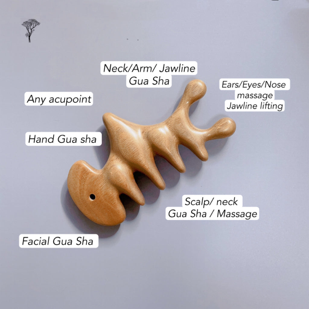 Sandalwood Gua Sha & Massage Kit (7 Items Included )