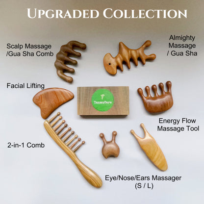 TanmuCare Sandalwood Gua Sha & Massage Kit (7 Items Included )