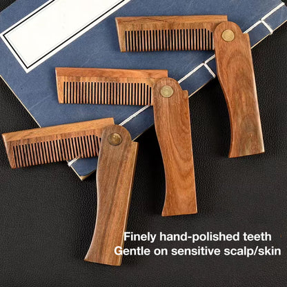 TanmuCare Sandalwood Folding Beard/ Mustaches Comb for men