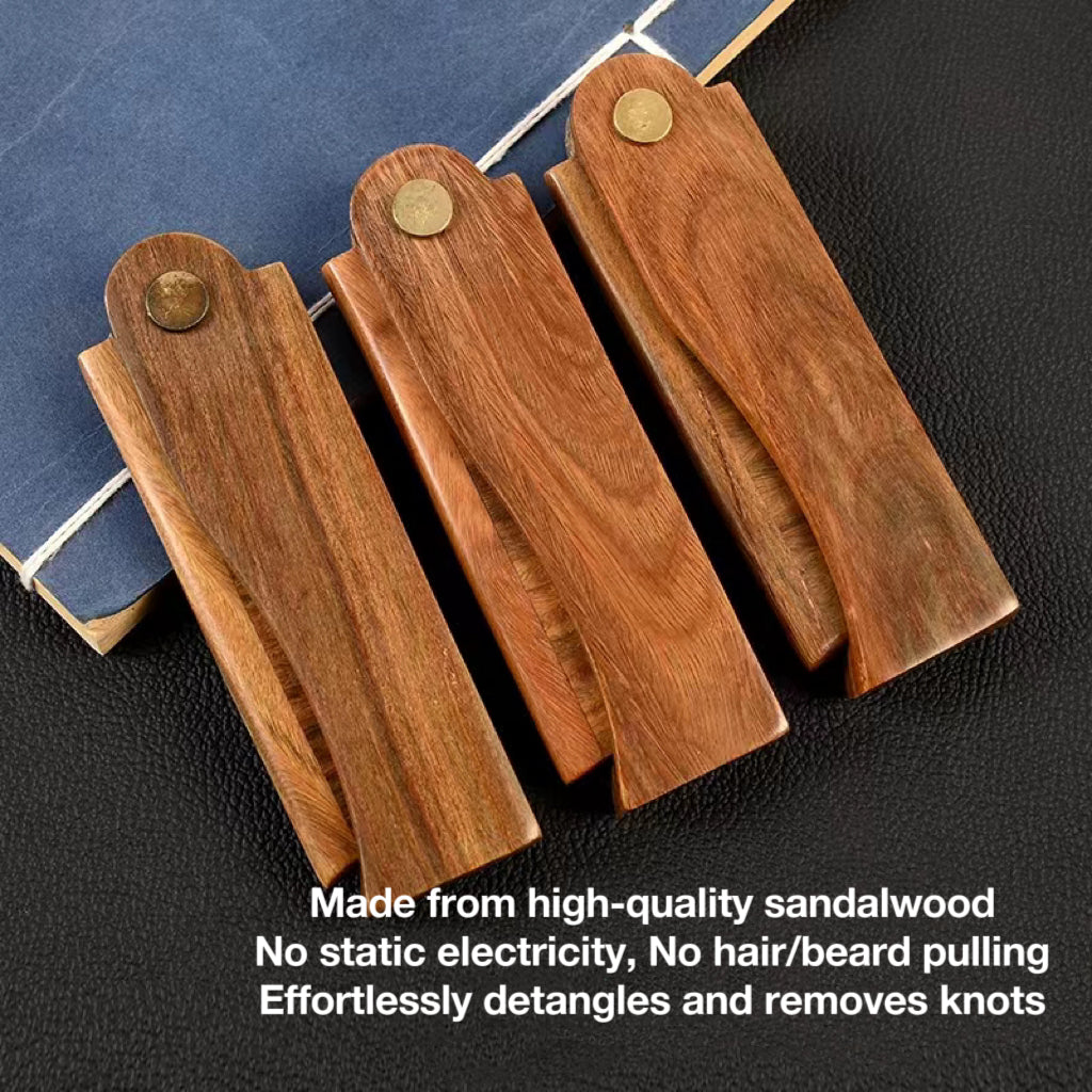 TanmuCare Sandalwood Folding Beard/ Mustaches Comb for men