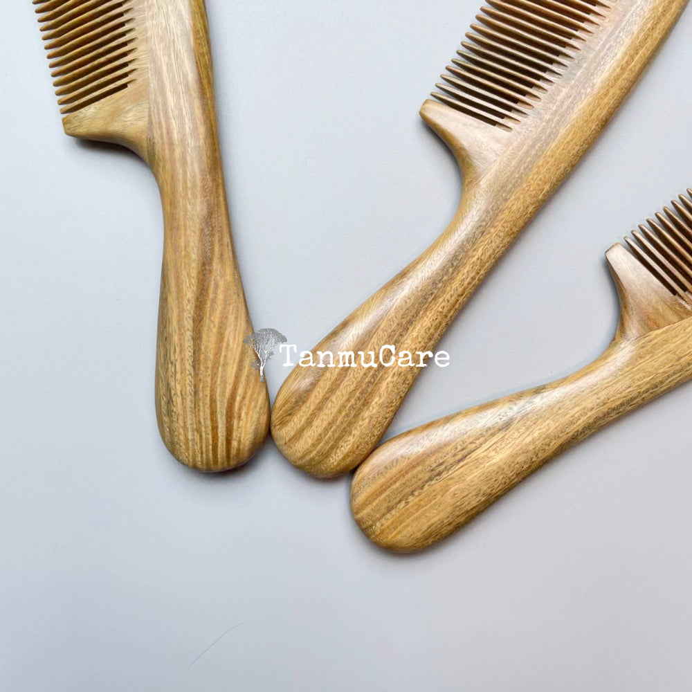 TanmuCare Handcrafted Green Sandalwood Hair Comb- Simple Style