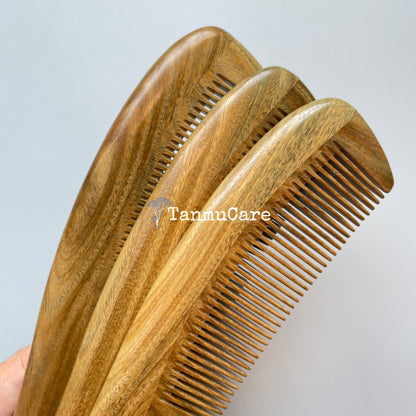 TanmuCare Handcrafted Green Sandalwood Hair Comb- Simple Style