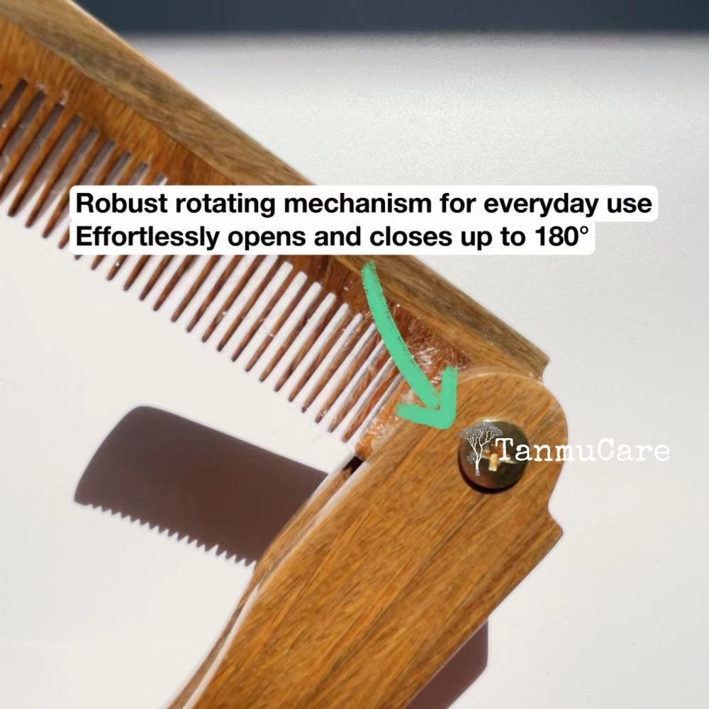 TanmuCare Sandalwood Folding Beard/ Mustaches Comb