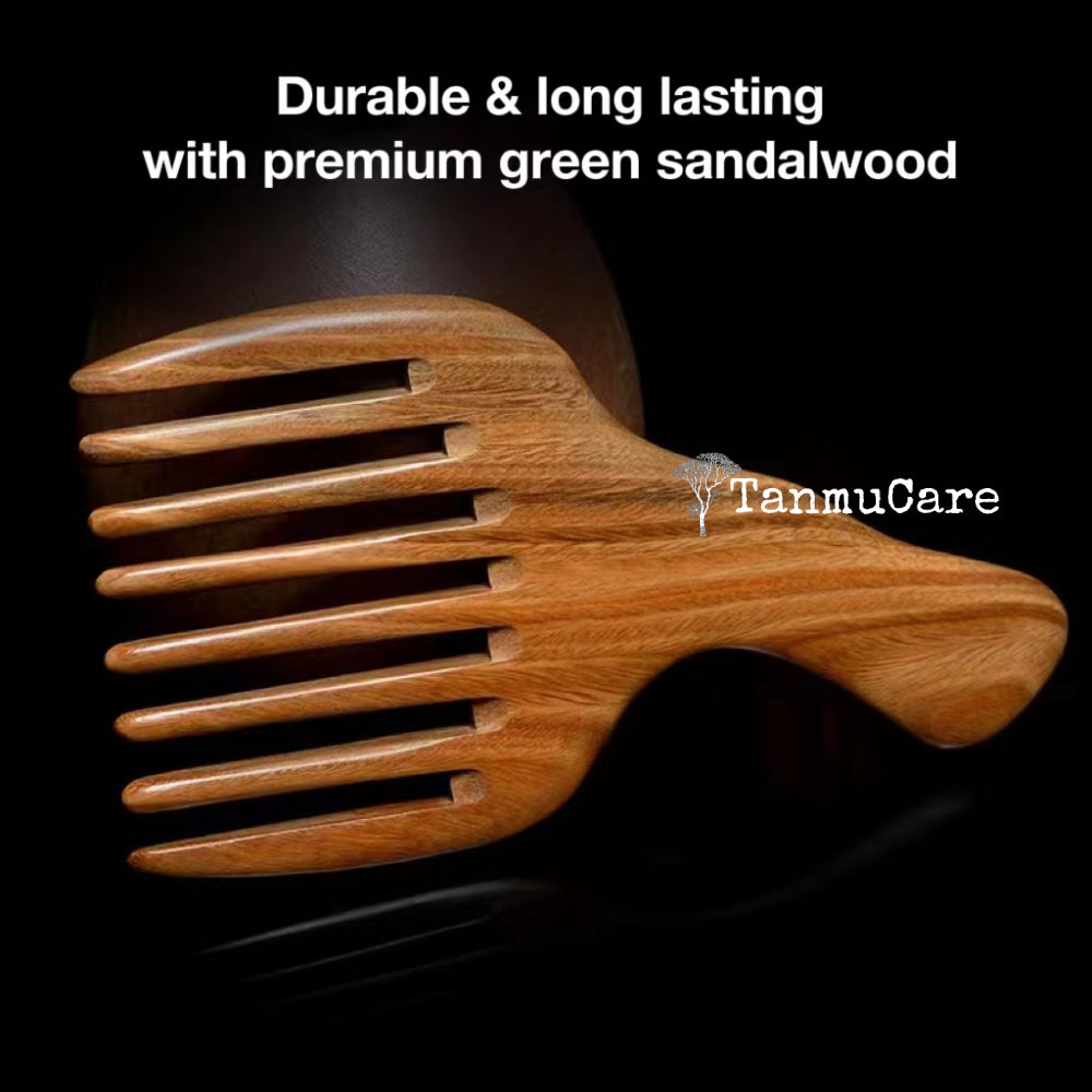 TanmuCare Sandalwood Wide-tooth Afro/Beard Pick Comb Styling Tool