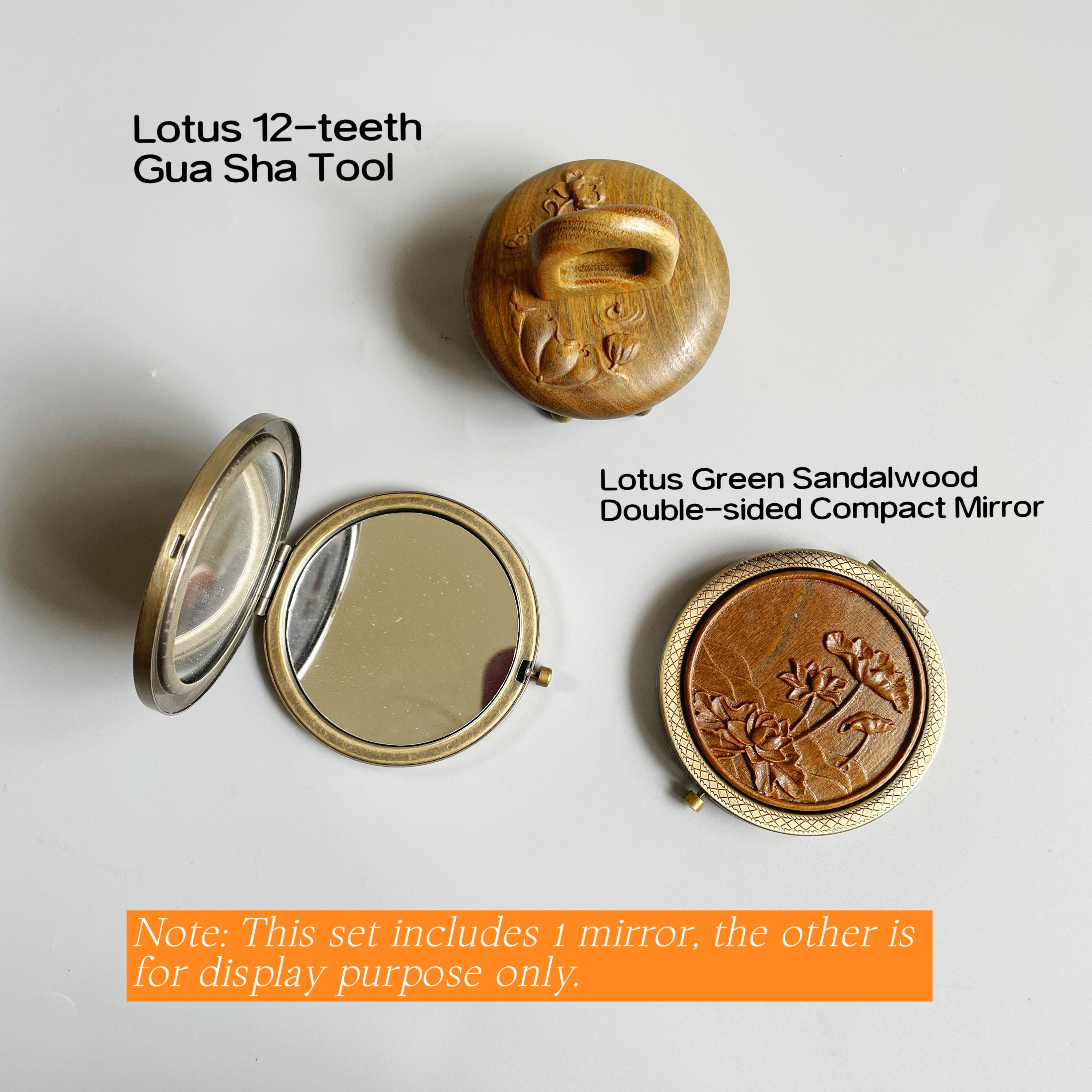Lotus  12-Teeth  Body Meridian Detox  Gua Sha  Massage Tool (With a ring grip)