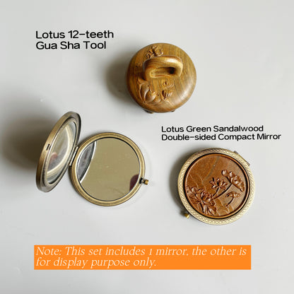 Lotus  12-Teeth  Body Meridian Detox  Gua Sha  Massage Tool (With a ring grip)