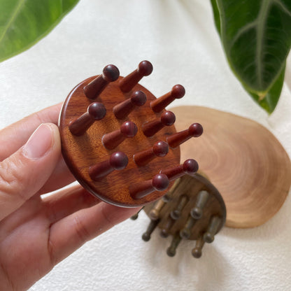 Lotus  12-Teeth  Body Meridian Detox  Gua Sha  Massage Tool (With a ring grip)