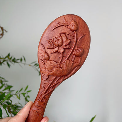 Hand-Carved Wooden Baby Hairbrush (With Handle) | for Newborns & Toddlers