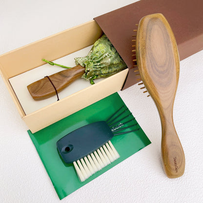 tanmucare green sandalwood hair brush short hair package