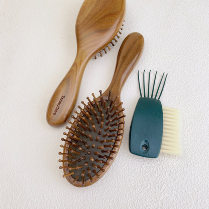 TanmuCare Sandalwood Detangling & Relief Duo: Detangling Hair Brush (L) + Almighty Massage & Gua Sha Tool