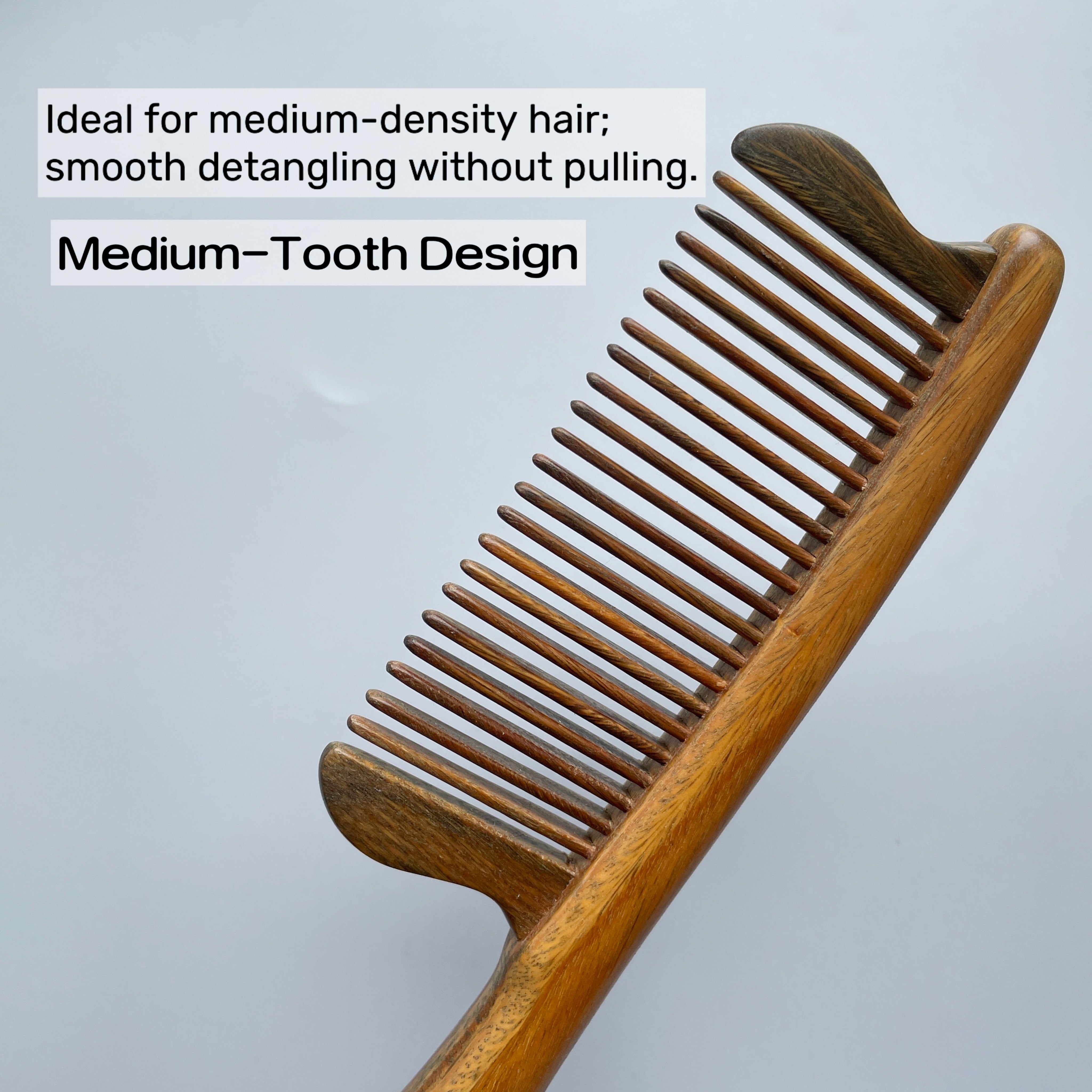 Green Sandalwood Medium-Tooth Hair Comb