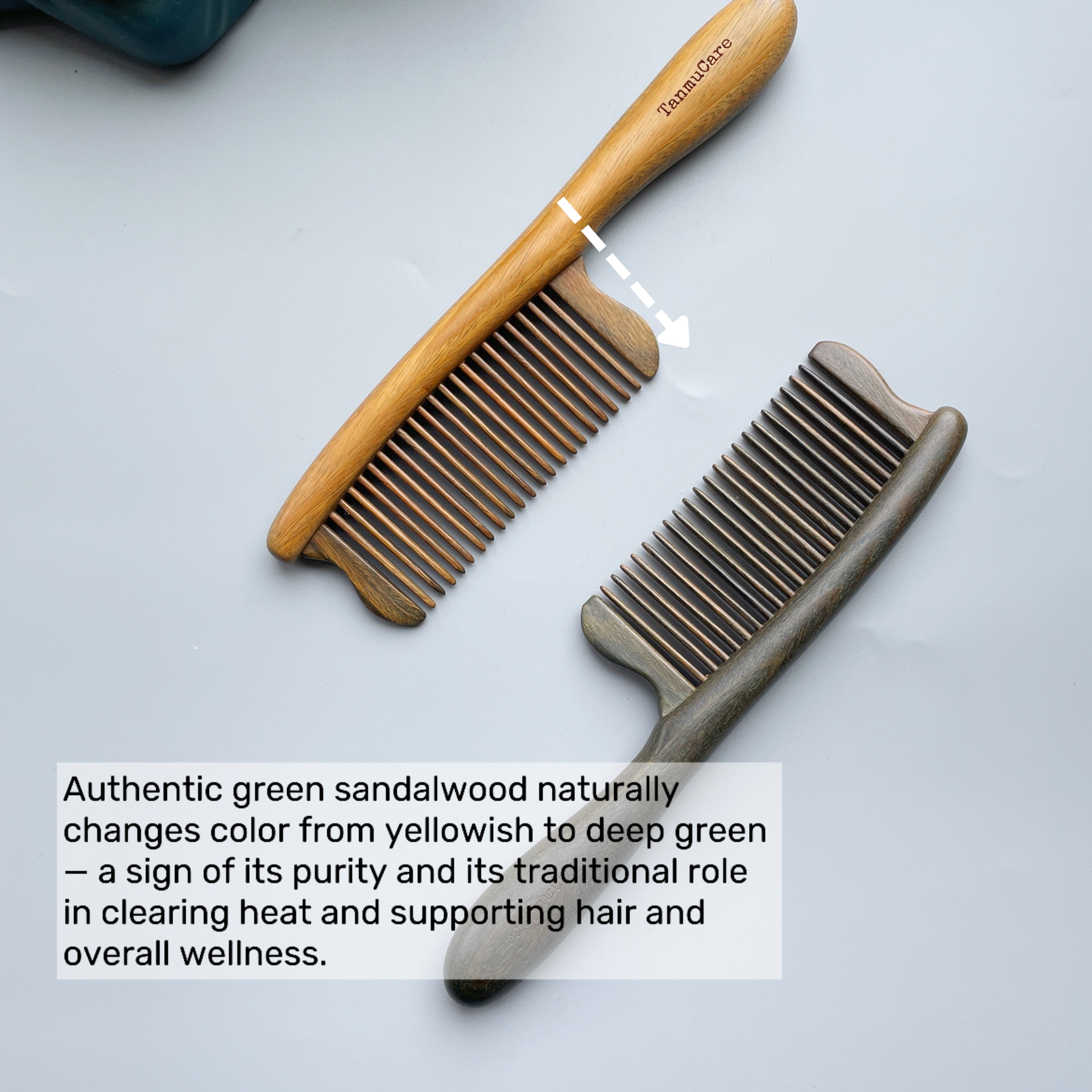 Green Sandalwood Medium-Tooth Hair Comb