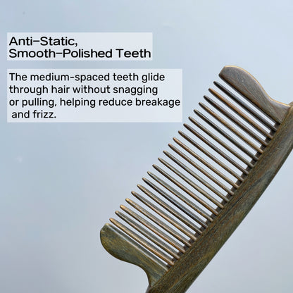 Green Sandalwood Medium-Tooth Hair Comb