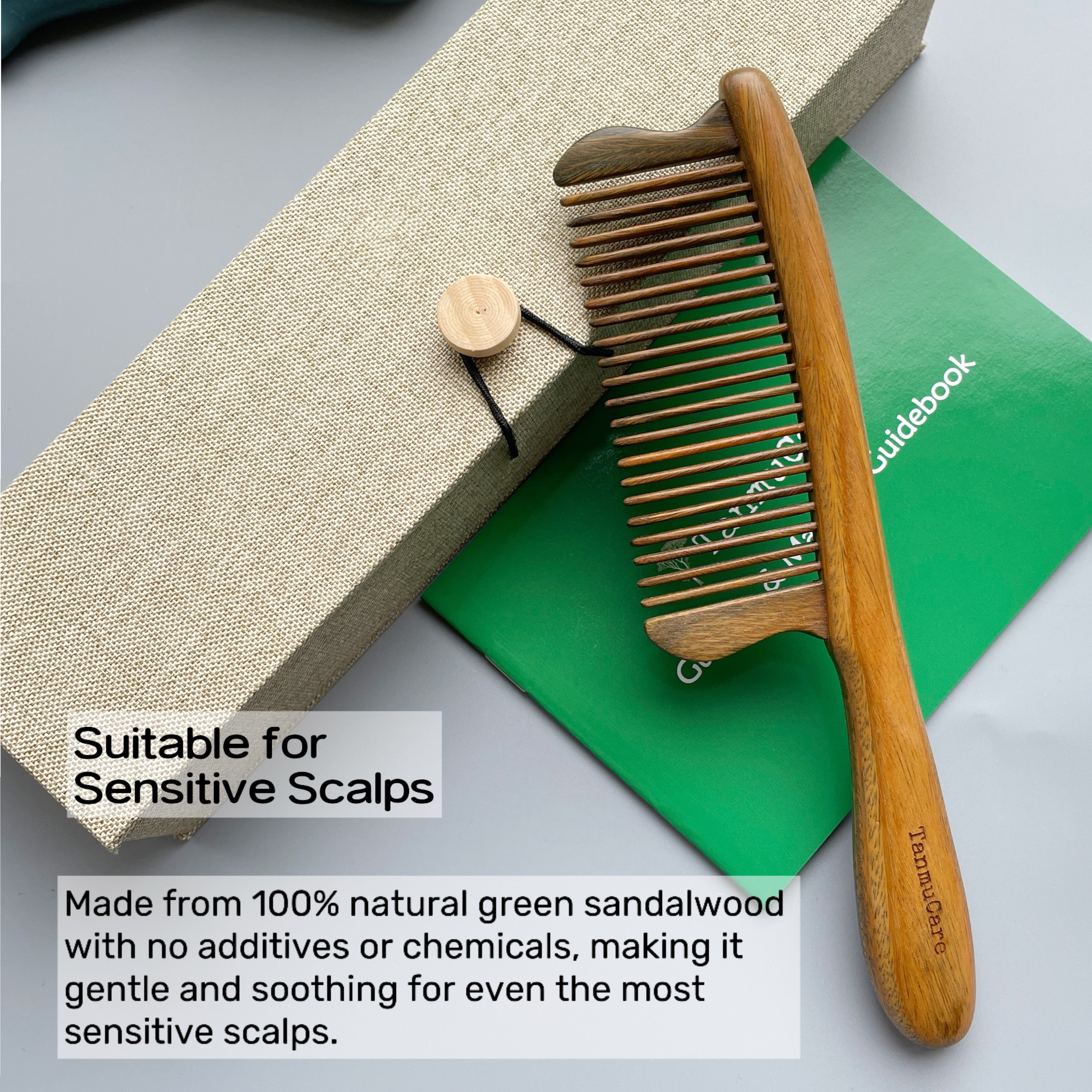 Green Sandalwood Medium-Tooth Hair Comb