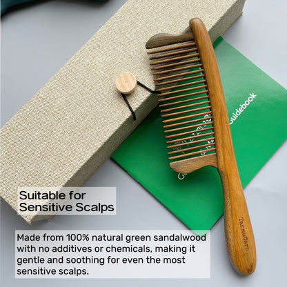 Green Sandalwood Medium-Tooth Hair Comb