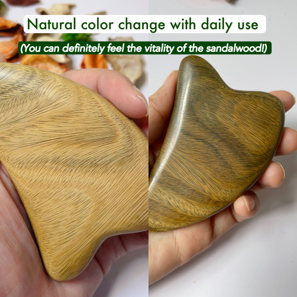 tanmucare sandalwood facial gua sha lifting tool antural color change