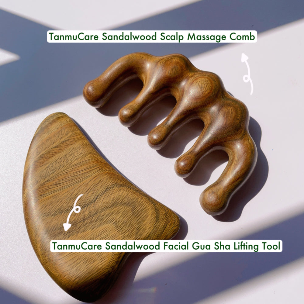 Shop Sandalwood Scalp and Facial Gua Sha Set l TanmuCare