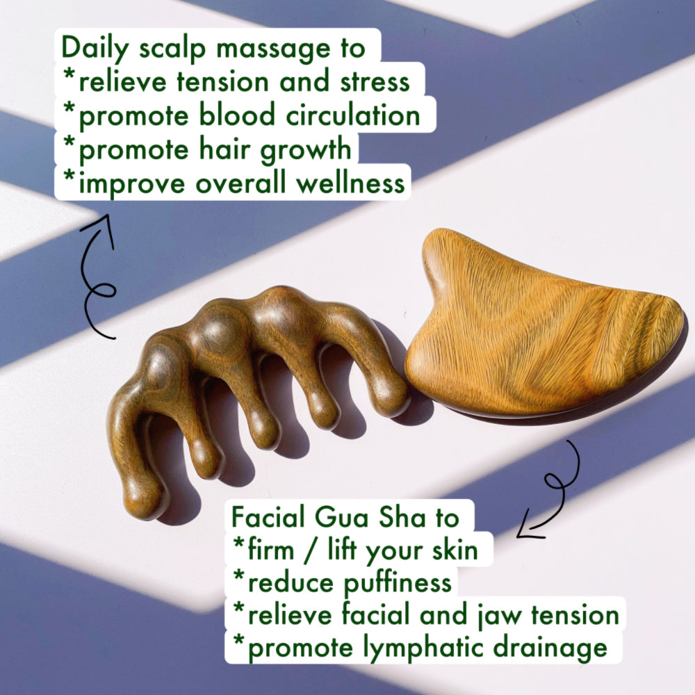 Shop Sandalwood Scalp and Facial Gua Sha Set l TanmuCare