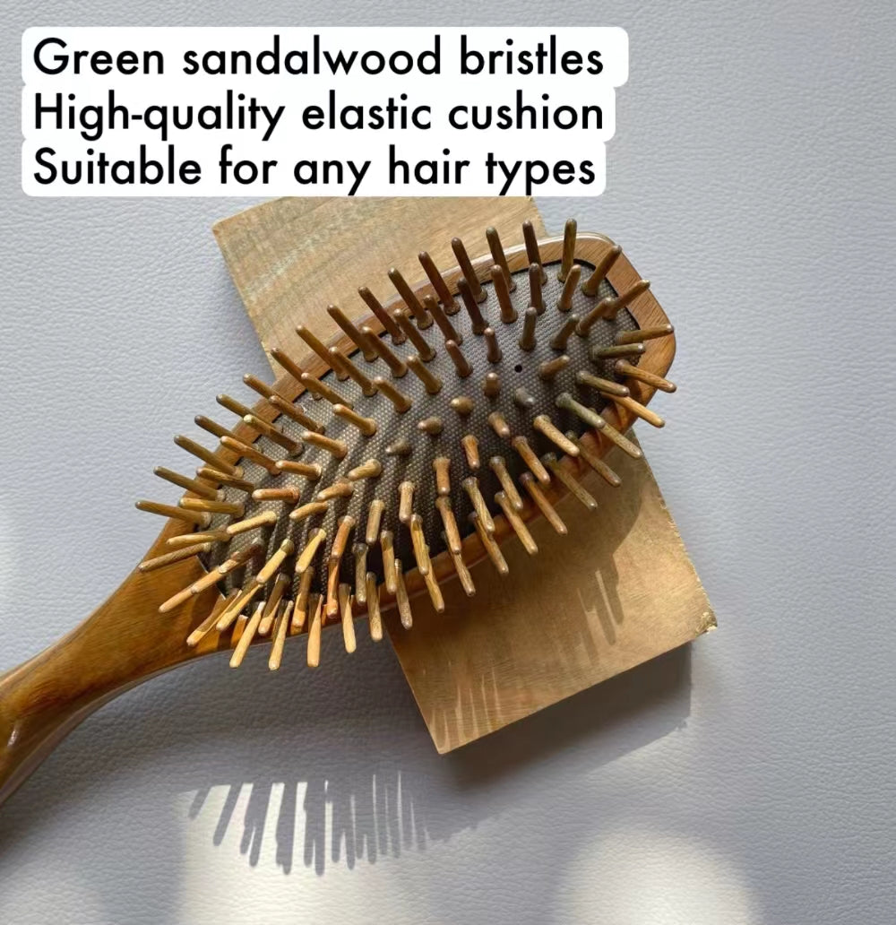 TANMUCARE SANDALWOOD DETANGLING  HAIRBRUSH SHORT HAIR 