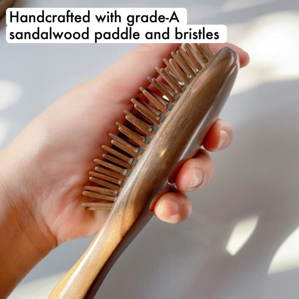 TANMUCARE SANDALWOOD DETANGLING  HAIRBRUSH SHORT HAIR 